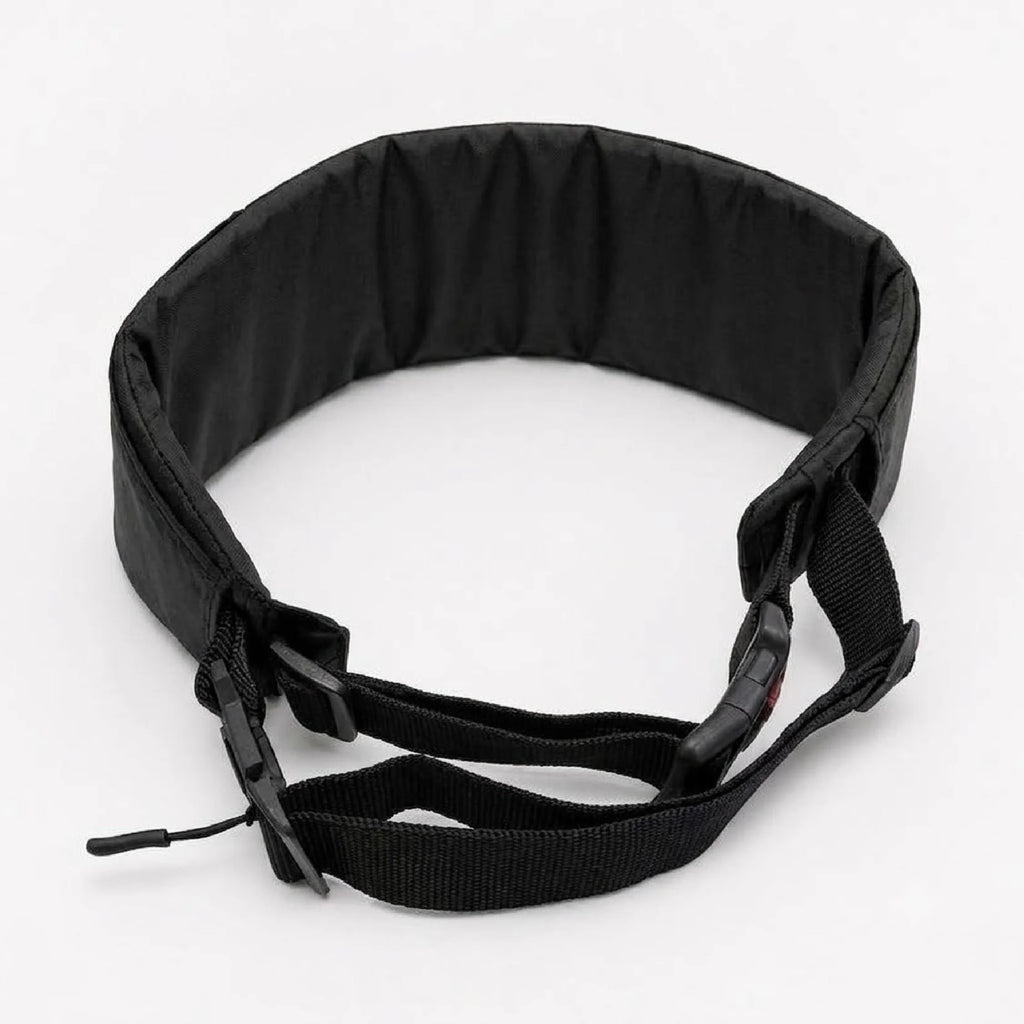 Black adjustable dog belt with wide strap and dual side connectors