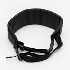 Black adjustable dog belt with wide strap and dual side connectors