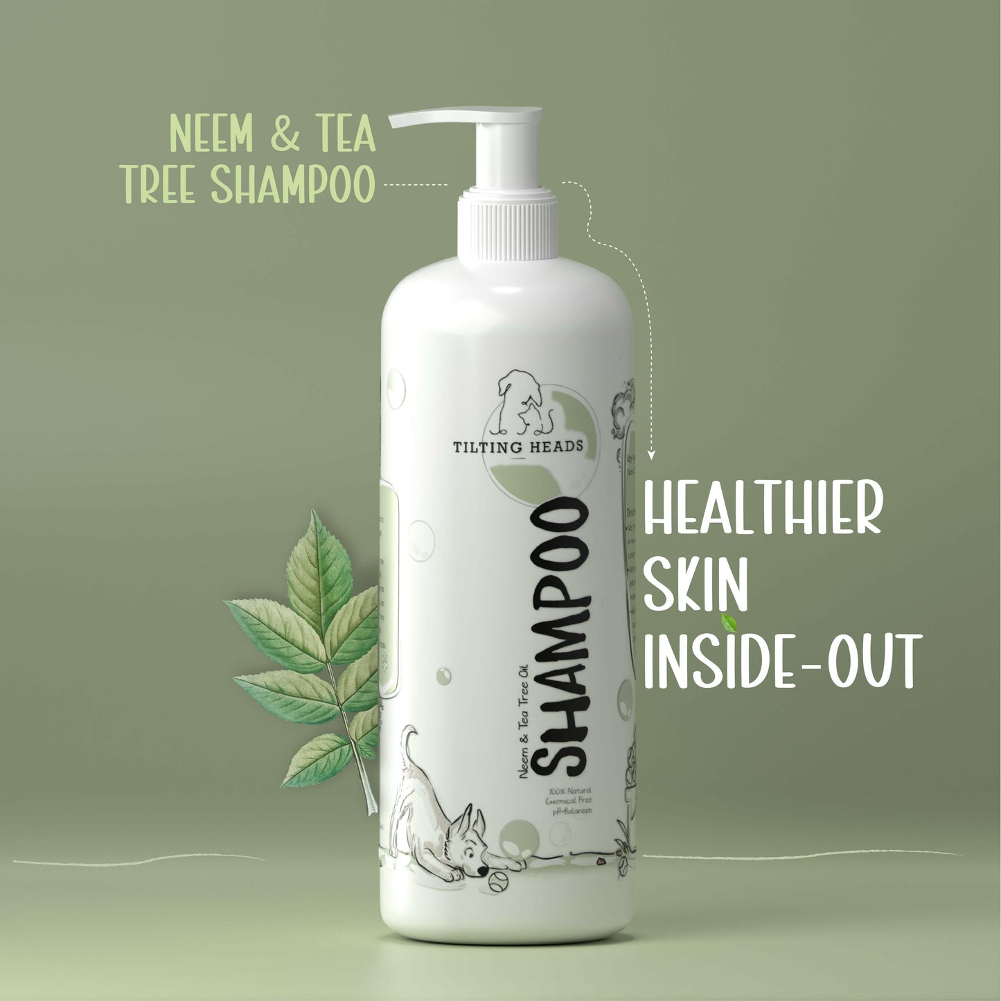 Neem & Tea Tree Oil Dog Shampoo - Tilting Heads.