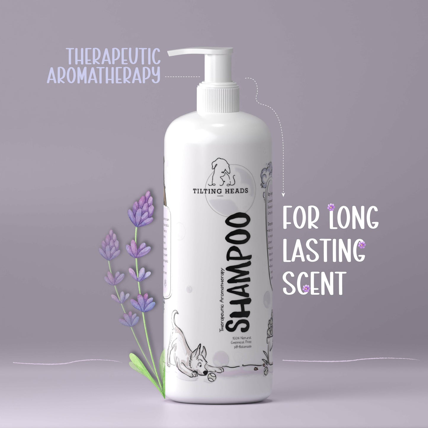 Therapeutic Aromatherapy Dog Shampoo - Tilting Heads.