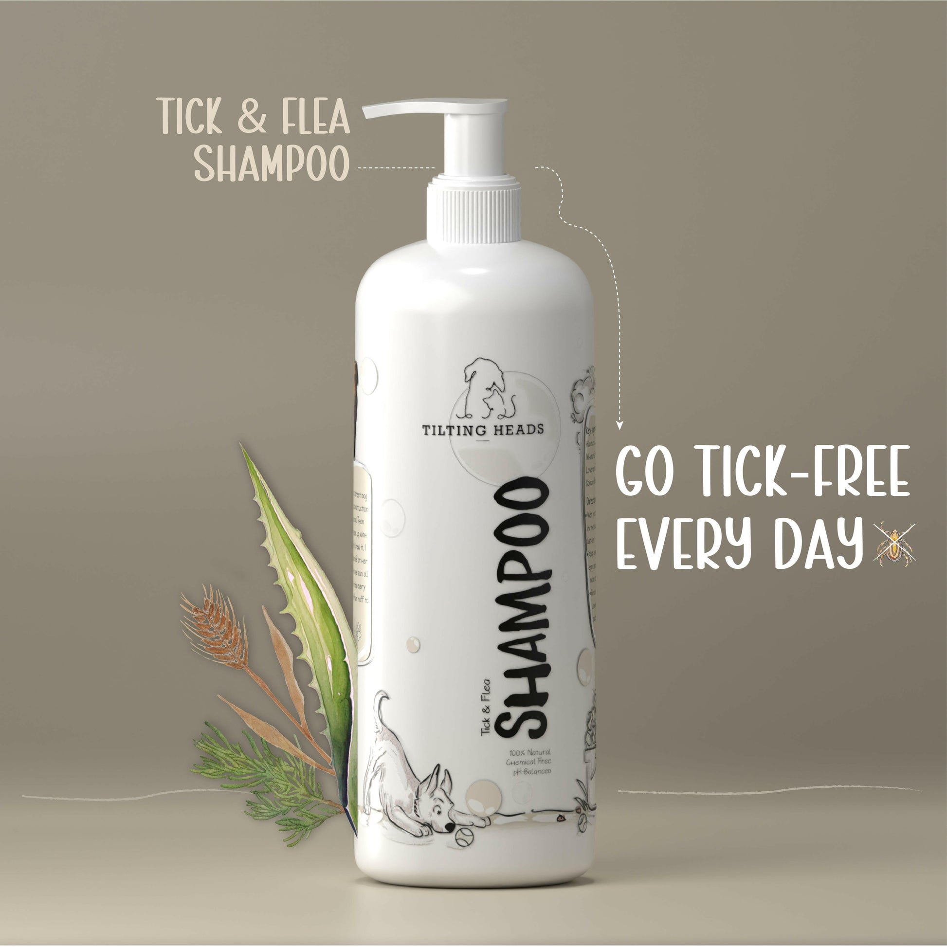 Tick & Flea Dog Shampoo - Tilting Heads.