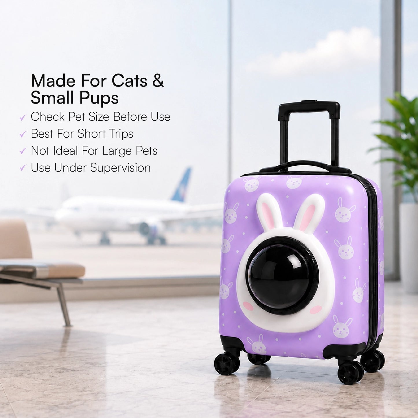Wander Whiskers | Suitcase-Style Pet Carrier | Air-Comfy Travel
