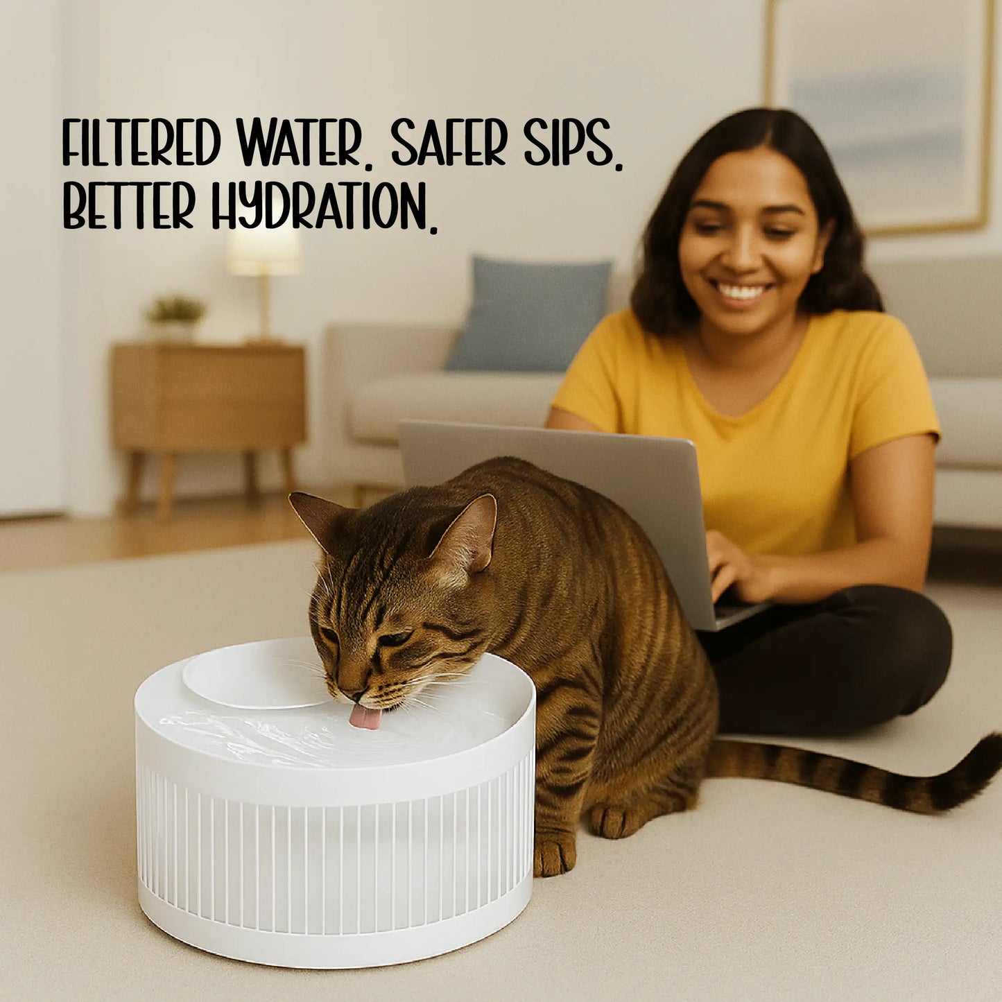 WhiskerWell Cat Water Fountain | Fresh, Filtered Hydration for Pets