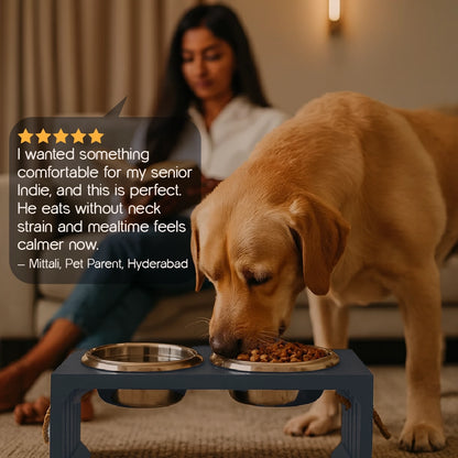 WoodyBowl Elite Duo | Elevated Dog Bowl for Comfort & Clean Mealtime