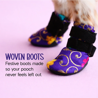 Woven Boots – Wedding & Festive Wear for Stylish Dogs - Tilting Heads