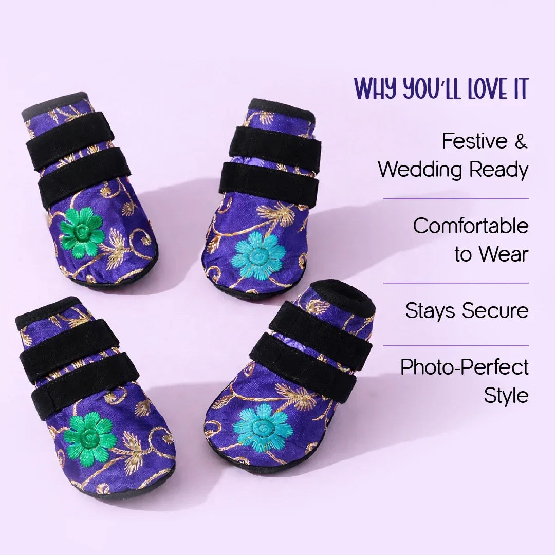 Woven Boots – Wedding & Festive Wear for Stylish Dogs - Tilting Heads